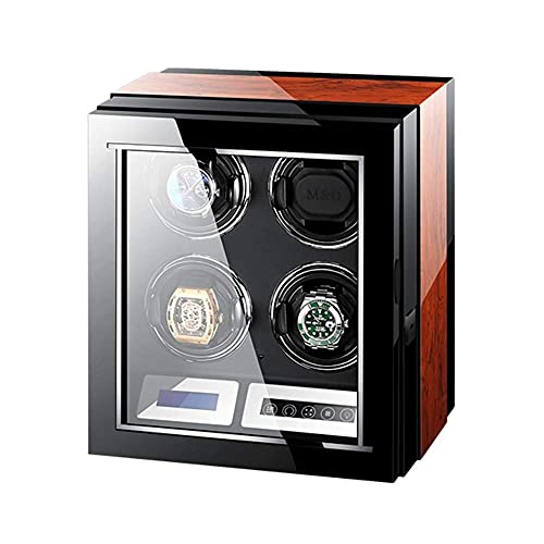 YIHANSS Watch Autornatic Watch Winder Box with Light with Quiet Motor and 15 Rotation Modes with Soft Flexible Pillow LCD Touch Screen Self Winding (4+0) von YIHANSS