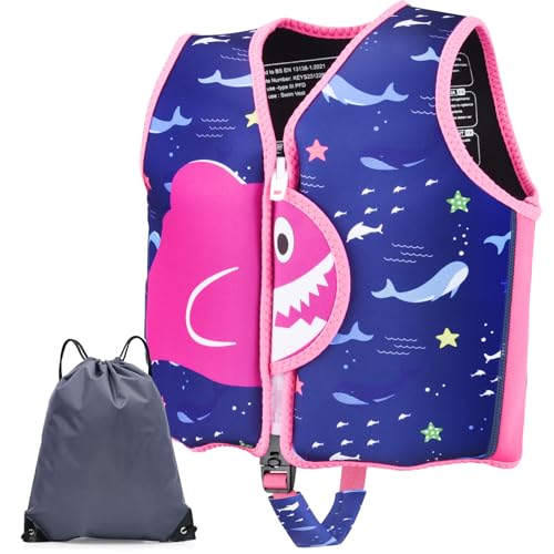 YIKANWEN Neopren Schwimmweste für Kinder und Babys, ideale Schwimmhilfe für Jungen und Mädchen im Alter von 3 bis 6 Jahren und 19-30 kg, (M) von YIKANWEN