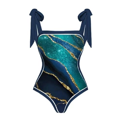 YIMAILD Badeanzug Einköpfiger Bikini-Bikini-Set Konservativer Bauchbedeckungskleid Chiffon Wrap Rock-molan-m von YIMAILD