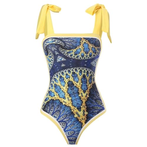 YIMAILD Badeanzug Einköpfiger Bikini-Bikini-Set Konservativer Bauchbedeckungskleid Chiffon Wrap Rock-pornografisch-m von YIMAILD