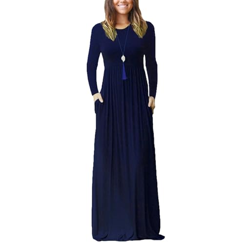 YIMAISZQ Bohemian Kleid Langer Rock Lose Taillenkleid-Long -schwaches Tibetisches Blau-XL von YIMAISZQ