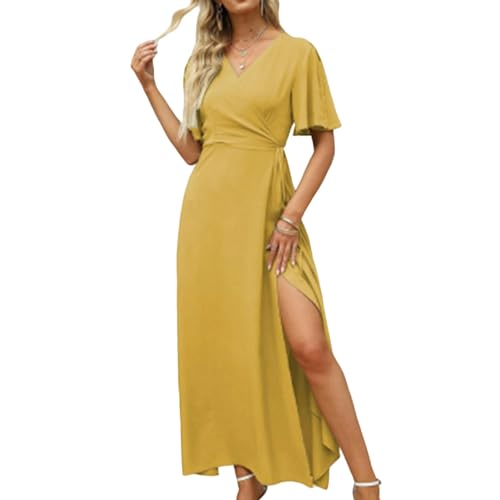 YIMAISZQ Bohemian Kleid Persischer Kleid Langer Rock-gelb-m von YIMAISZQ