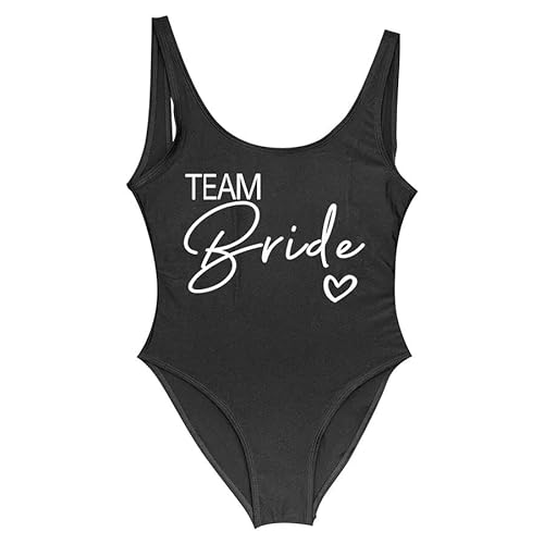 YIMAIZLT Bikini Damen Bulk Braut Badeanzug Frauen Team Braut Einteilige Bademode Für Bachelor Party-schwarzes Team 1-XXL von YIMAIZLT
