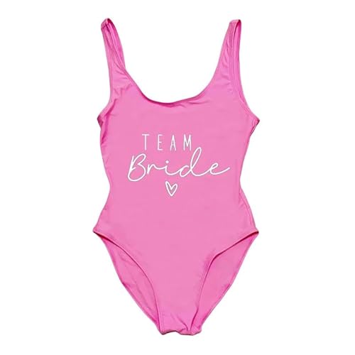 YIMAIZLT Bikini Damen S-3xl Team Braut Einteiliger Badeanzug Frauen Badelorette Party Sommer Beachwear Badeanzug-piwh-m von YIMAIZLT