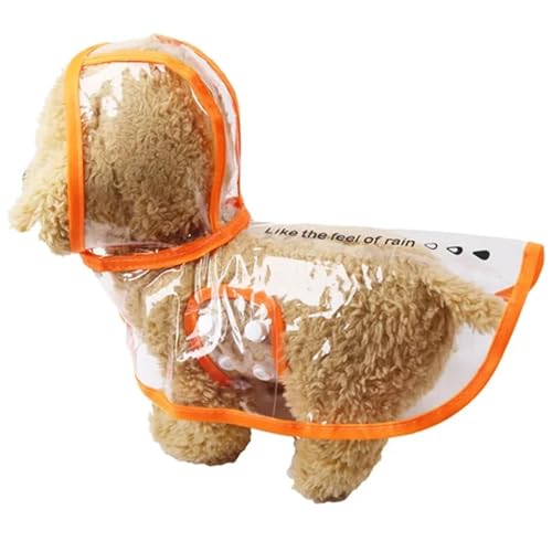YIMAIZYY Kleidung Outdoor Jacke Welpe Regenmantel Transparente Hoodies Haustier Hundekleidung Für Kleine Hunde Kleidung wasserdichte Kleidung S-XL-Orange-L von YIMAIZYY