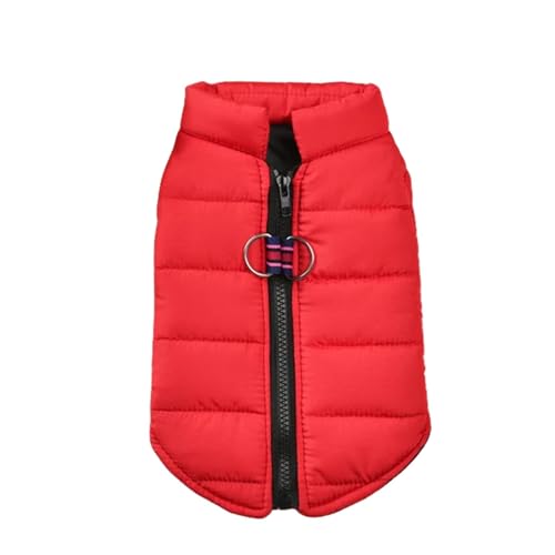 YIMAIZYY Kleidung Warme Baumwollhundweste Kleidung Haustier Kleidung Herbst Winter Hunde Jacke Mantel Outfit Für Kleine Mittelgroße Hunde Katzen Mops-Rot-XL von YIMAIZYY