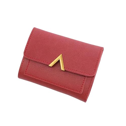 YIMAIZYY Tasche Brieftasche Kurzmünze Geldbörse Frauen Brieftaschen Kartenhalter Handtasche Ladies Kleine Brieftasche Frauen Haspupplung Clutch Girl Tasche-Rot von YIMAIZYY