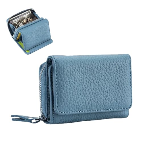 YIMAIZYY Tasche Karten Kartenhaltertasche Mit Kurzer Brieftaschen Tragbarer Kleiner Reißverschlussmünze Für Männer Frauen Ohrhörerbeutel-Blau von YIMAIZYY