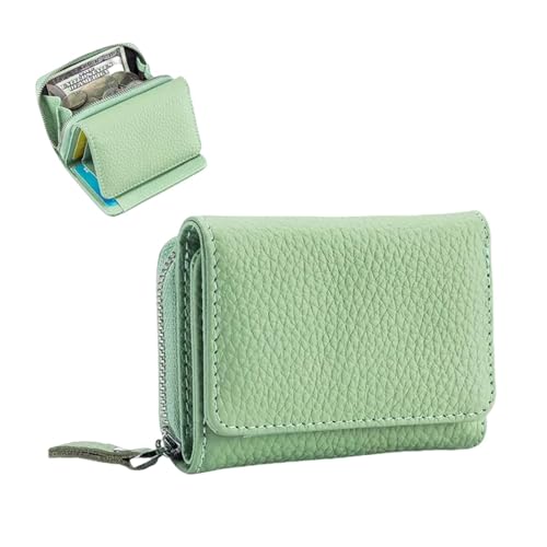 YIMAIZYY Tasche Karten Kartenhaltertasche Mit Kurzer Brieftaschen Tragbarer Kleiner Reißverschlussmünze Für Männer Frauen Ohrhörerbeutel-Grün von YIMAIZYY