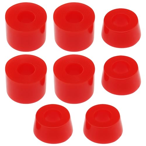 YINETTECH 2 Sätze Long Board Truck Bushings 92A Skateboard Bushings Shock Absorber Suitable for Skate Trucks Four-Wheel Skateboards Red von YINETTECH