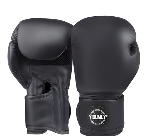 YIOUMLY® Boxhandschuhe,Boxhandschuhe Männer Damen Kinder,Box Handschuhe 8oz 10oz 12oz,Kickbox Handschuhe Professionelles,Boxing Gloves für Muay Thai, Kickboxen und Sandsack Sport (Schwarz/Weiß, 8oz) von YIOUMLY