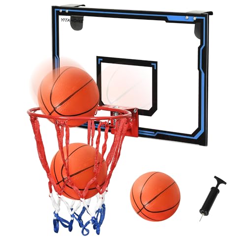 YITAHOME Mini-Basketballkorb für den Innenbereich, wandmontierter Basketballkorb, inklusive Basketball und Netz | Geschenke für Indoor-Outdoor-Sportspiele von YITAHOME