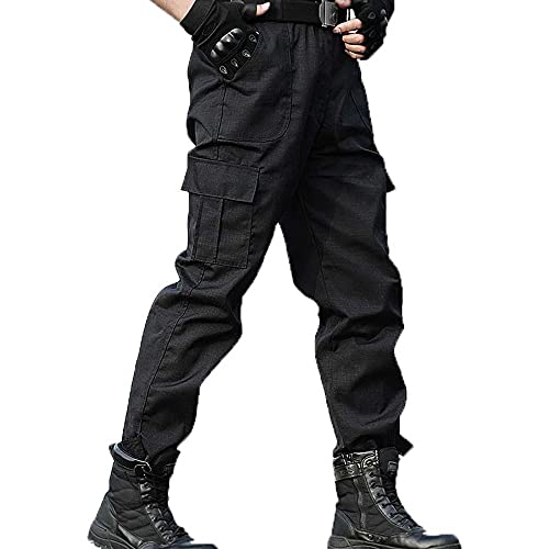 YIYINGSI Herren wasserdichte Taktische Hose - Atmungsaktive Cargohose Mit Mehreren Taschen, Schnelltrocknende, Verschleißfeste Hose, Herren Schwarz Swat Kampfhose Arbeitsjogginghose,Schwarz,3XL von YIYINGSI