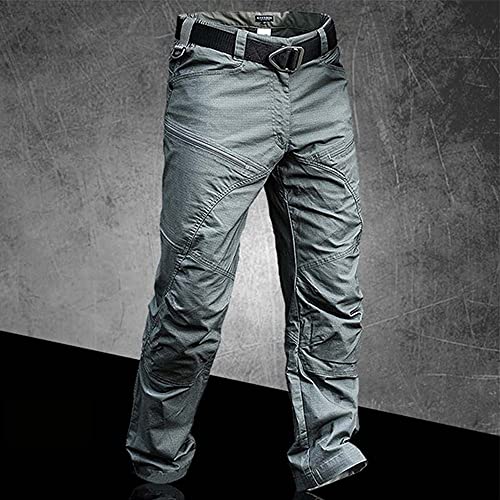 YIYINGSI Herren wasserdichte Taktische Hose - Militär Cargohose, Herren Elastische, Verschleißfeste, Lässige Gerade Hose, Outdoor Wandern Swat Combat Army Pants,Graugrün,XL von YIYINGSI