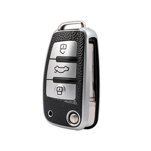 YIZMO Auto-Schlüsselanhänger-Gehäuse, kompatibel mit Audi A3 8L 8P A4 B6 B7 B8 A6 C5 C6 4F RS3 Q3 Q7 TT 8L 8V S3, Auto-Klappschlüsselhülle, Zubehör von YIZMO
