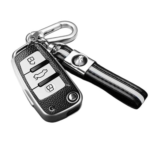 YIZMO Autoschlüsselhülle, kompatibel mit Audi A3 8L 8P A4 B6 B7 B8 A6 C5 C6 4F RS3 Q3 Q7 TT 8L 8V S3, Auto-Schlüsselanhänger-Zubehör von YIZMO