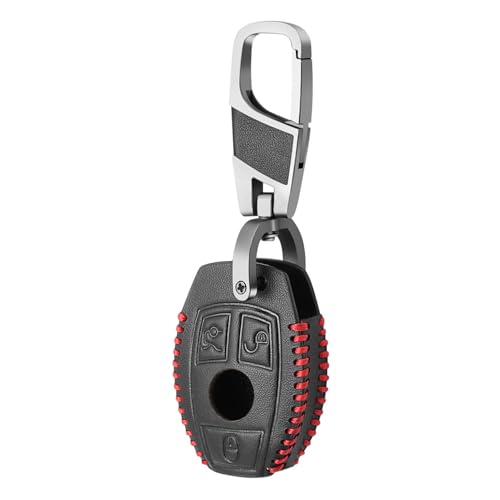 YIZMO Leder-Autoschlüsselhülle, Schlüsselanhänger-Hülle, kompatibel mit Mercedes Benz CLS CLA GL R SLK ABCs-Klasse Fernbedienungshalter-Zubehör von YIZMO
