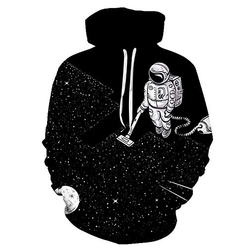 YJDSZD Sport 3D Print Hoodie Sweatshirt Hoody Lässige Jugend Langarm Hip Hop Streetwear Outdoors Astronaut Staubsauger schwarz Muster Print von YJDSZD