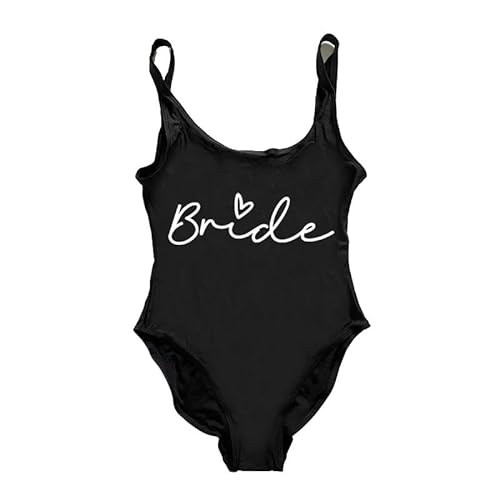 YJHLY Bikini Sets Einköpfig Badeanzug Frauen Team Braut Sommer Badebekleidung Hoch Geschnittener Badeanzug Badel Bachelor Party Schwimmanzug Strandbekleidung-44Blwh-L von YJHLY
