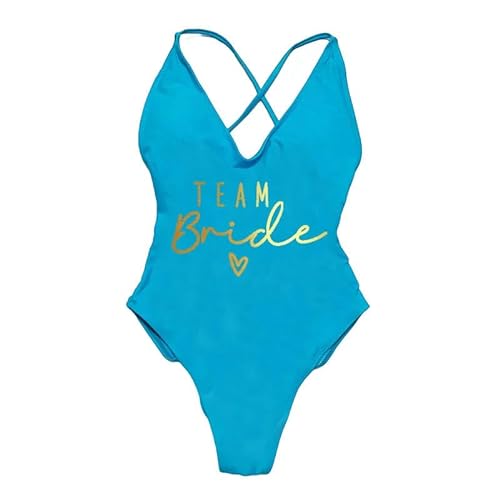 YJHLY Bikini Sets Gepolstert EIN Stück Badeanzug Frauen Team Braut Bikini Sommerbadanzug Plus Größe Beachwear Bachelorette Party Lady-Bugd-L von YJHLY