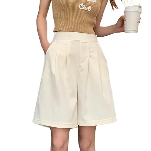 YJHLY Damen-Shorts Frauen Sommer Schnelltrocknen Shorts Casual Massive Taille Loose Middle Shorts Für Mädchen Weibliche Außenwäsche Shorts-Beige-M(45-53Kg) von YJHLY