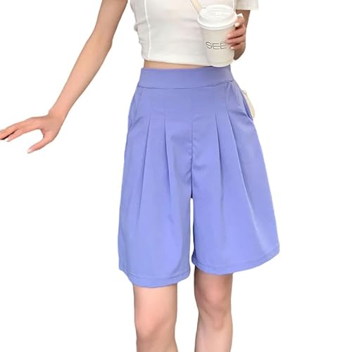 YJHLY Damen-Shorts Frauen Sommer Schnelltrocknen Shorts Casual Massive Taille Loose Middle Shorts Für Mädchen Weibliche Außenwäsche Shorts-Purple-L(52-59Kg) von YJHLY