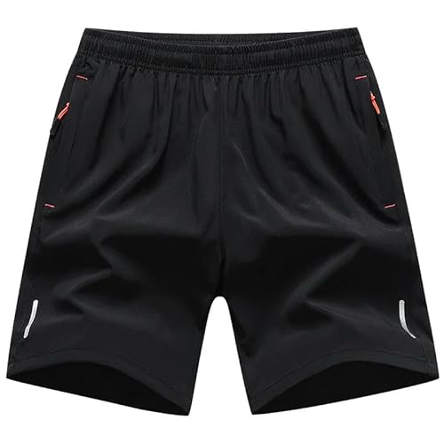 YJHLY Kurze Hosen Herren Sport Shorts Männer Bequeme Elastische Taille Kleidung Männliche Atmungsaktive Kurze Hosen-Black-8Xl for 190Cm 130Kg von YJHLY