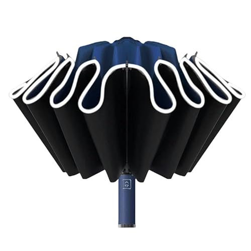 YJHLY Regenschirm Automatische Falten Starker Regenschirm Für Männer Frauen Winddichtem Umdrehen Regenschirm Windresistent Trip Inverted Regen Regenschirm-Automatic Blue von YJHLY