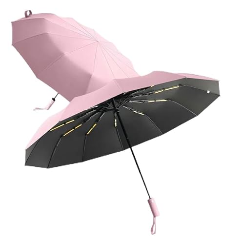 YJHLY Regenschirm Verstärkter 24-Knochen-Regenschirm, Männergeschäft Starker Und Langlebiger Windresistenter Regenschirm, Anti-Uv-Sonnenschutzschirm Damen Sunny'S Sunny-Pink von YJHLY