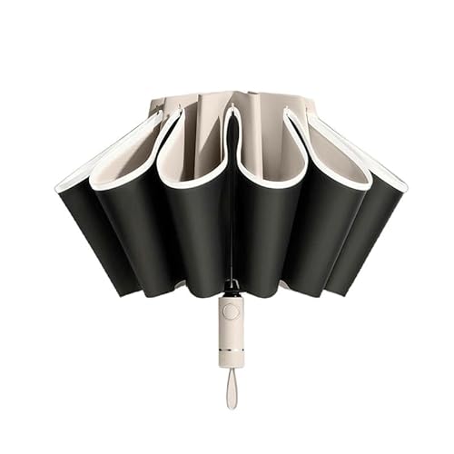 YJHLY Regenschirm Vollautomatischer Umdrehungsschirm Mit Winddichtem Reflektierenden Streifen Uv -Regenschirmen-White von YJHLY