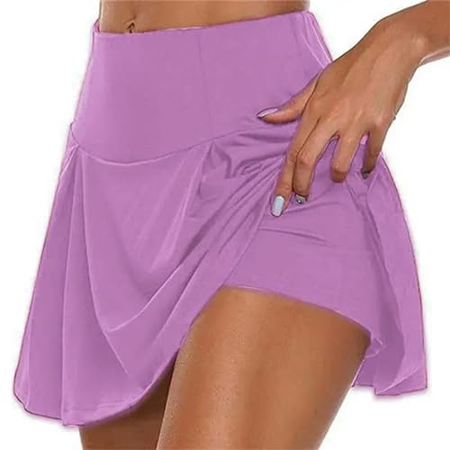 YJHLY Röcke Für Damen Casual Sport Shorts Röcke Running Shorts Frauen Sommer Atmungsaktiv-Purple-L von YJHLY