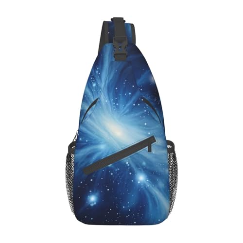 Gürteltasche mit Zinkdruck, für Damen und Herren, modische Crossbody-Taschen, Sling-Rucksack mit verstellbarem Riemen, Blue Galaxy, Einheitsgröße von YJxoZH