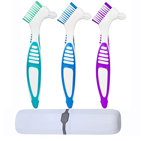 YKKJ 3 Stück Prothesenzahnbürste，Harte Prothesenbürste，für die Reinigung von Prothesen, Mundpflege, Plaqueentfernung. von YKKJ