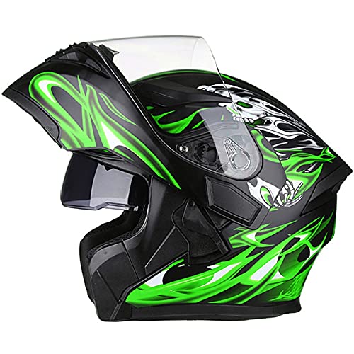 Modularer Integralhelm Motorrad Integral-Klapphelm für Männer und Frauen DOT/ECE-zertifizierter mit Sonnenvisier Doppelvisier Motocross-Crash-Moped-Helm für Mann und Frauen D,XXXL von YMCXZDP