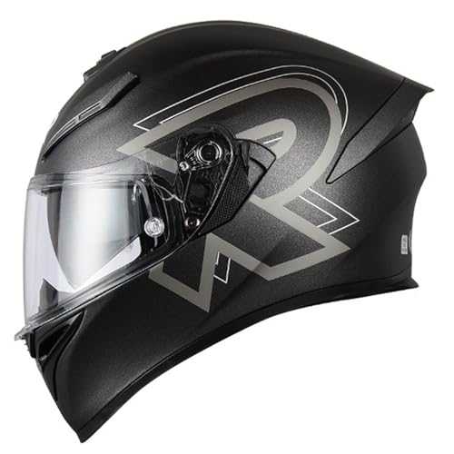 Motorradhelm mit Doppelvisier ECE/DOT Zertifiziert Lokomotivhelm Full Face Helm Integralhelme Sturzhelm Mofa Helm Moped-Helm Vollvisierhelm für Erwachsene Damen Herren 26,XXXL von YMCXZDP