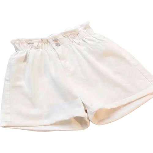YMLHAQ Damen-Shorts Sommerfrauen Denim Shorts Women Sackled High Taille Shorts Weibliche Kurze Jeans-Weiß-3Xl von YMLHAQ