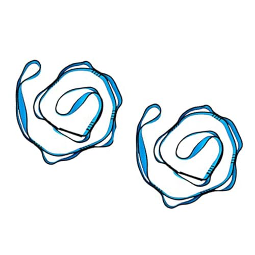 Hängematten-Gurt-Seile, Klettern, Gänseblümchen, verstellbar, Yoga, Pilates, Dehngurte, Schaukel (blau), 2 Stück von YMLOVE