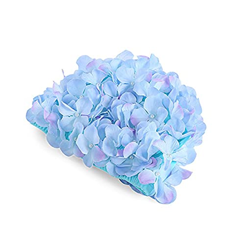 YMLOVE 1 x Badekappe mit Blumen für Frauen und Mädchen, Retro-Stil, Blau von YMLOVE