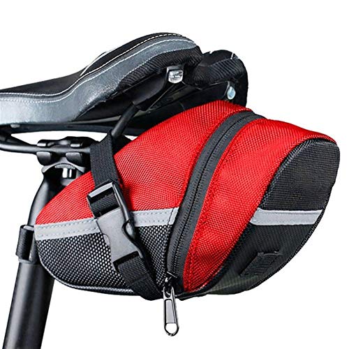 YOBAIH Nylon-Beutel-Fahrrad Wasserdicht Lagerung Sattel-Beutel-Sitz Radfahren Schwanz hinten Tasche Tasche Sattelzubehör Fahrrad Satteltaschen (Color : Red) von YOBAIH