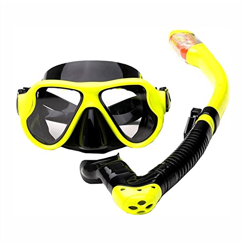Tauchmasken Tauchmaske für Erwachsene, Schutzbrille gegen Ersticken durch Wasser, komplett trockener Schnorchel, 2-teiliges Set mit Schwimmbrillen mit Silikonversiegelung von YOFOKE