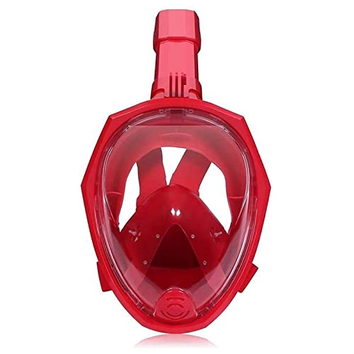 Vollgesichts-Schnorchelmasken-Set – 192-Grad-Weitsicht-Tauchmaske für Erwachsene und Kinder, Unterwasser-Schnorchelmaske, Rot von YOFOKE