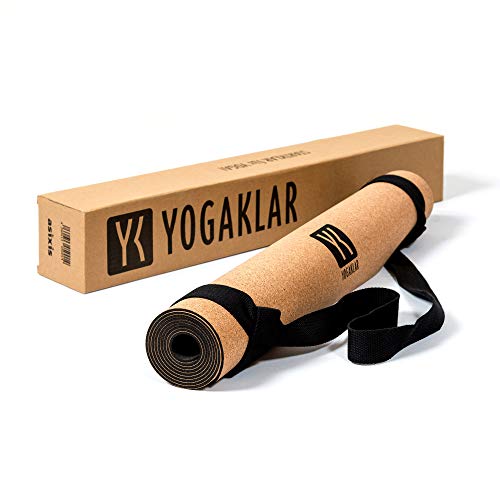 YOGAKLAR Yogamatte aus Naturkautschuk und Kork inklusive Tragegurt – rutschfeste, hautfreundliche und pflegeleichte Fitness- & Gymnastikmatte – 100% natürlich, umweltfreundlich und antiallergen von YOGAKLAR