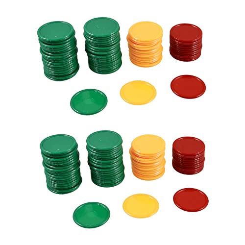 YOMAKAVI Rot Gelb Gruen Runde Form Mini Poker Chips Gluecklich Spiel Requisiten 138 Stück von YOMAKAVI