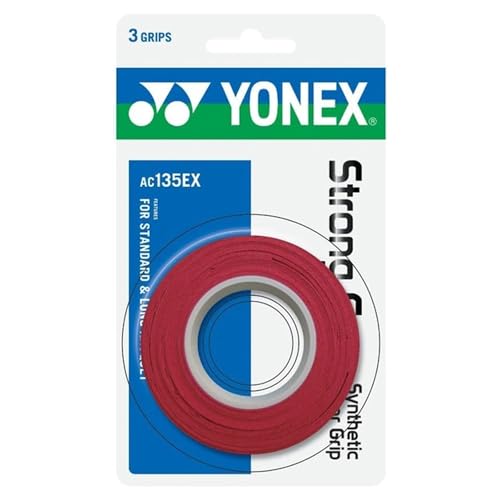 AC 135 Strong Griffband (3er Pack) red für Tennis, Squash und Badminton von YONEX