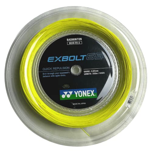 YONEX BG Exbolt 65 Badminton-Schnur, gelb, 200 m von YONEX