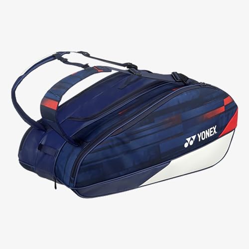 YONEX Limited Pro Badminton-Tennisschlägertasche, 9 Stück, Weiß / Marineblau / Rot von YONEX