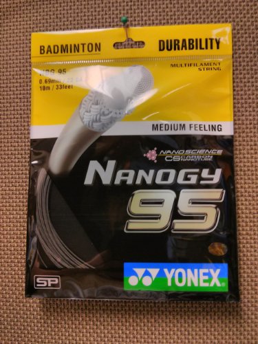 YONEX Nanogy 95 Badminton-Saiten-Set, 10 m/0,69 mm, Graphit von YONEX