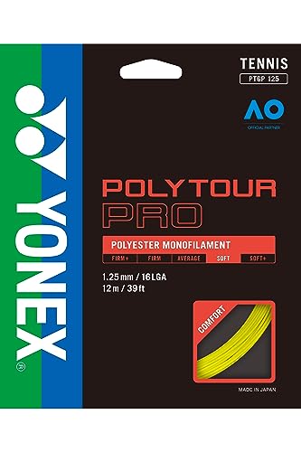 YONEX Unisex – Erwachsene Poly Tour Pro Saitenset 12m-Gelb Tennissaite, 1.25 von YONEX