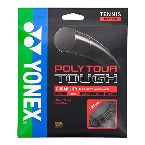 YONEX Unisex – Erwachsene Poly Tour Tough Saitenset 12m-Schwarz Tennis-Saite, One Size von YONEX