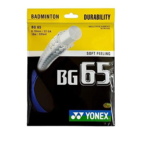 Yonex BG65 Saite für Badmintonschläger, 0,7 mm, 10 m, Königsblau von YONEX